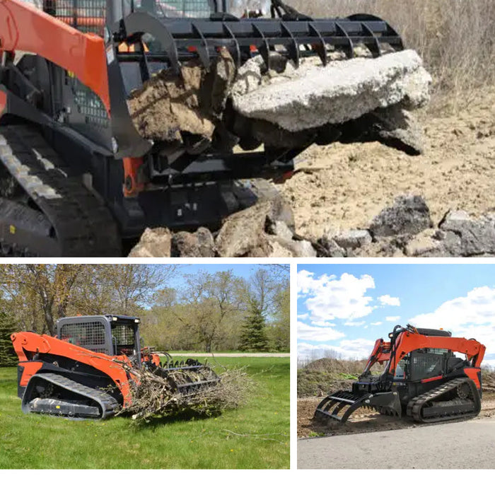 84" Triple S Power Industrial Grapple Rake Skid Steer Attachment