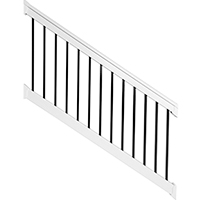 42" Premium Durables Vinyl Porch and Deck Railing Stair Kit with Aluminum Spindles
