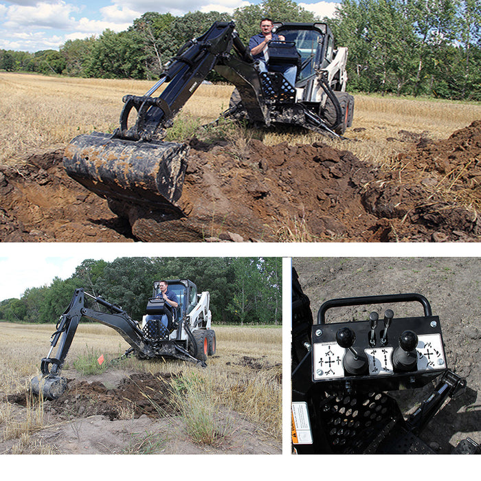 Triple S Power Excavator Backhoe Skid Steer Attachment - 78" Digging Depth