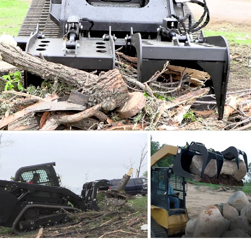 72" Triple S Power Grapple Bucket Skid Steer Attachment — Triple S Products