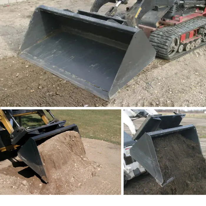 42" Triple S Power Mini Low Profile Material Bucket Skid Steer Attachment