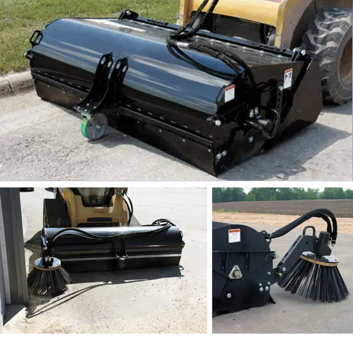 84" Triple S Power Pick Up Broom Skid Steer Attachment