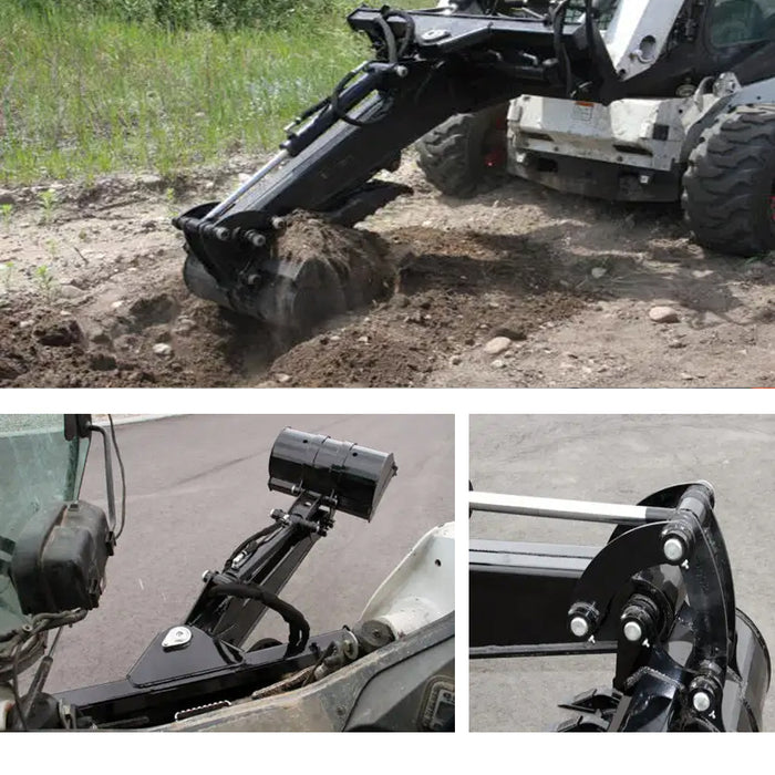 Triple S Side Swing Backhoe Skid Steer Attachment - 72" Digging Depth