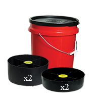 Bucket Organizer with (2) Large Trays and (2) Small Trays